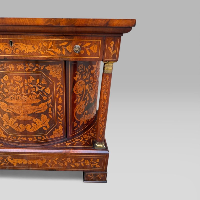 Antique 18th Century Dutch Marquetry Mahogany Console Wall Table Cabinet - Image 14